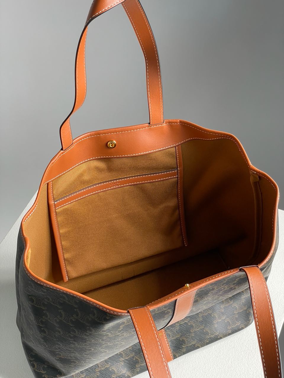 Celine Medium Cabas In Triomphe Canvas Tan - 21