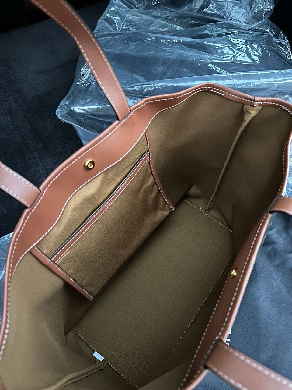 Celine Medium Cabas In Triomphe Canvas Tan - 23