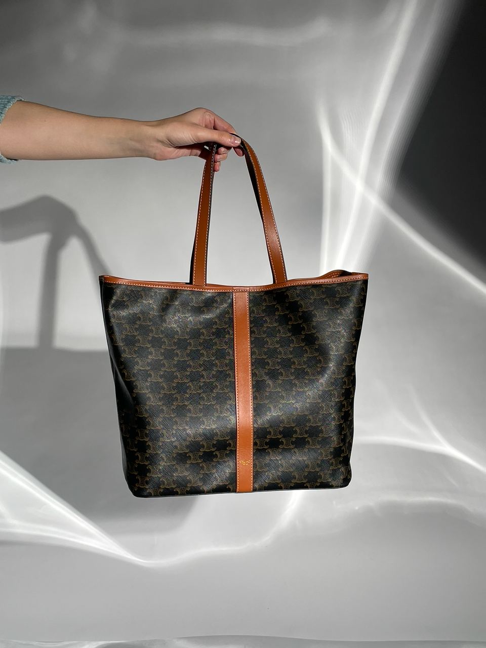 Celine Medium Cabas In Triomphe Canvas Tan - 7