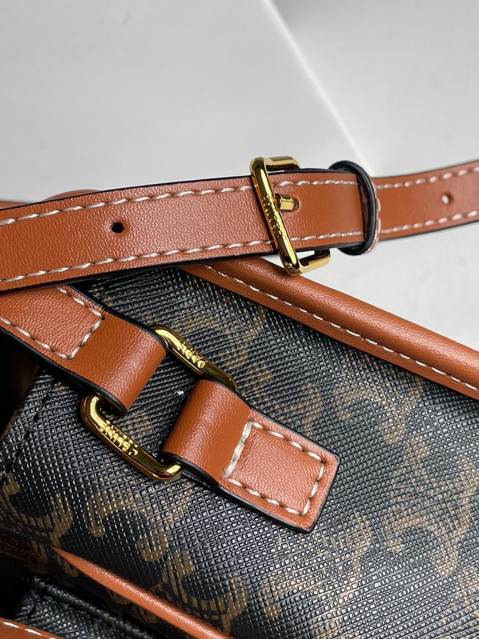 Celine Medium Folco Bag in Triomphe Canvas And Calfskin Tan - 23