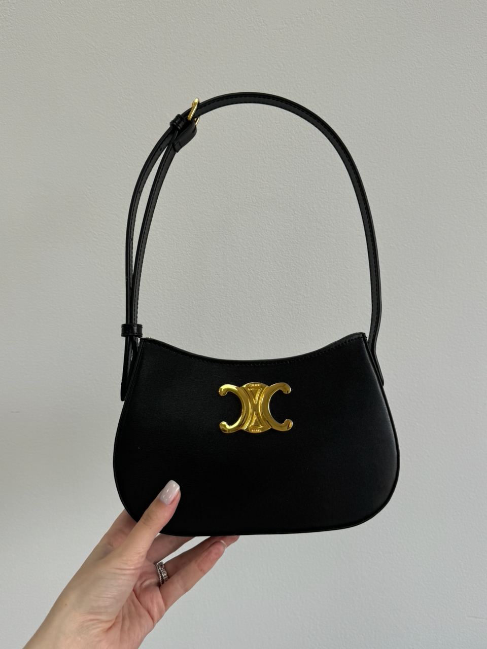 Celine Medium Tilly Bag in Shiny Calfskin Black - 10