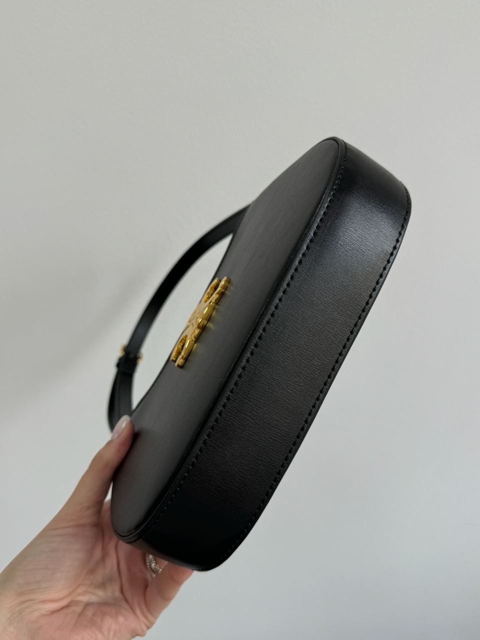 Celine Medium Tilly Bag in Shiny Calfskin Black - 18