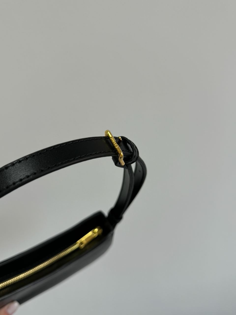 Celine Medium Tilly Bag in Shiny Calfskin Black - 19