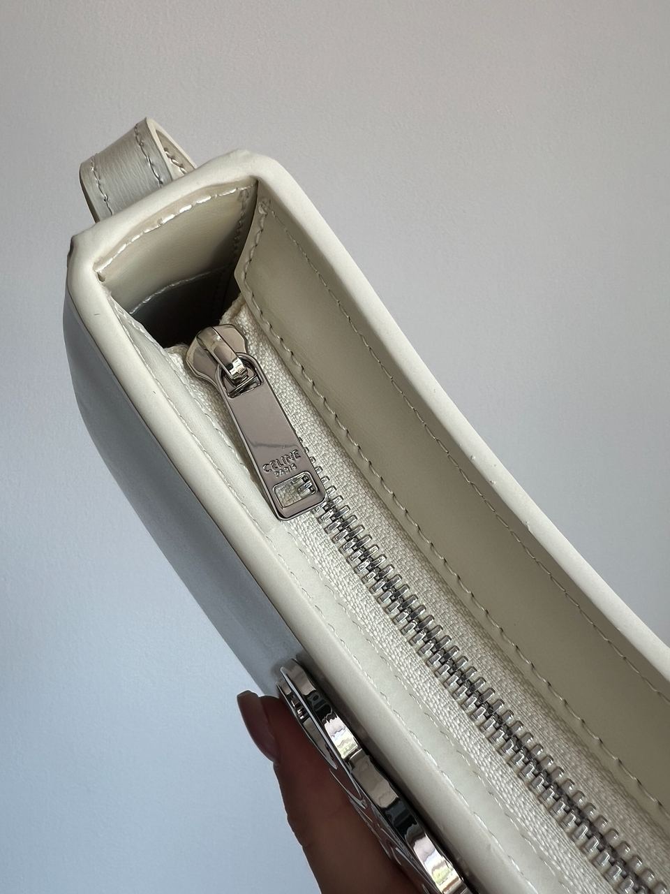 Celine Medium Tilly Bag in Shiny Calfskin Cream - 9