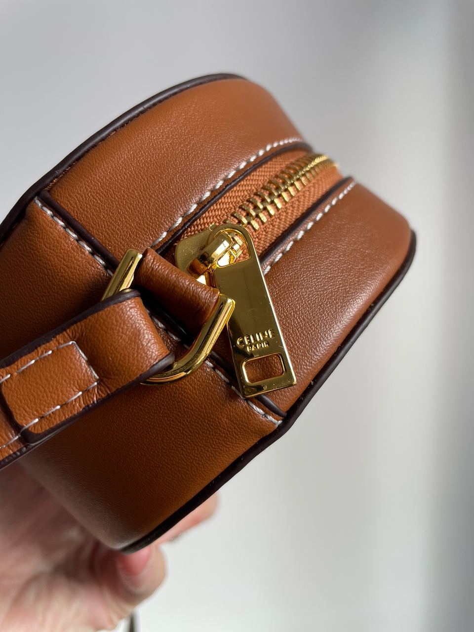 Celine Oval Bag Cuir Triomphe in Smooth Calfskin Tan - 16