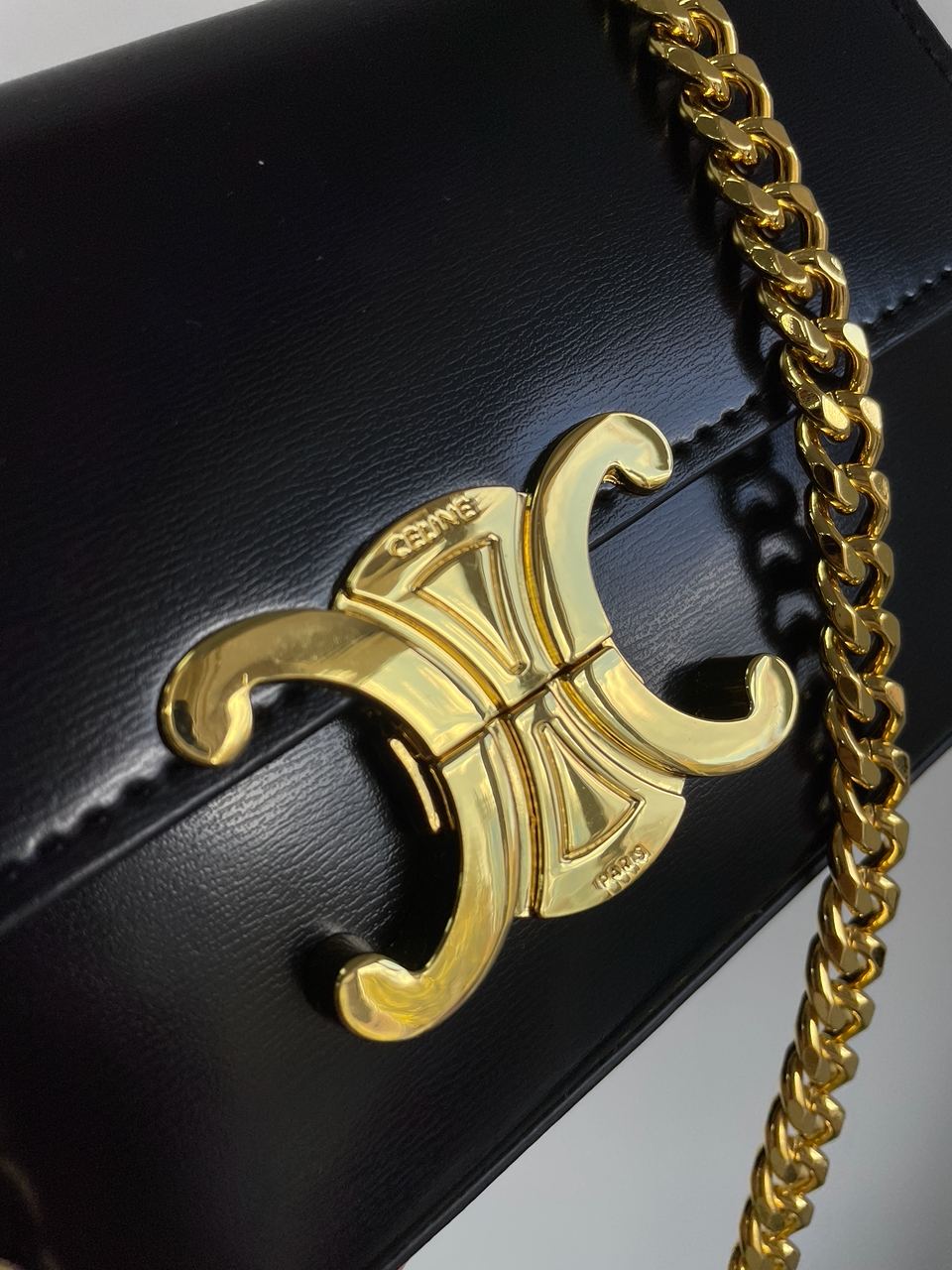 Celine Shoulder Bag Claude In Shiny Calfskin Black - 10