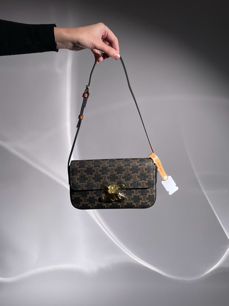 Celine Shoulder Bag Claude In Triomphe Canvas And Calfskin Tan - 8