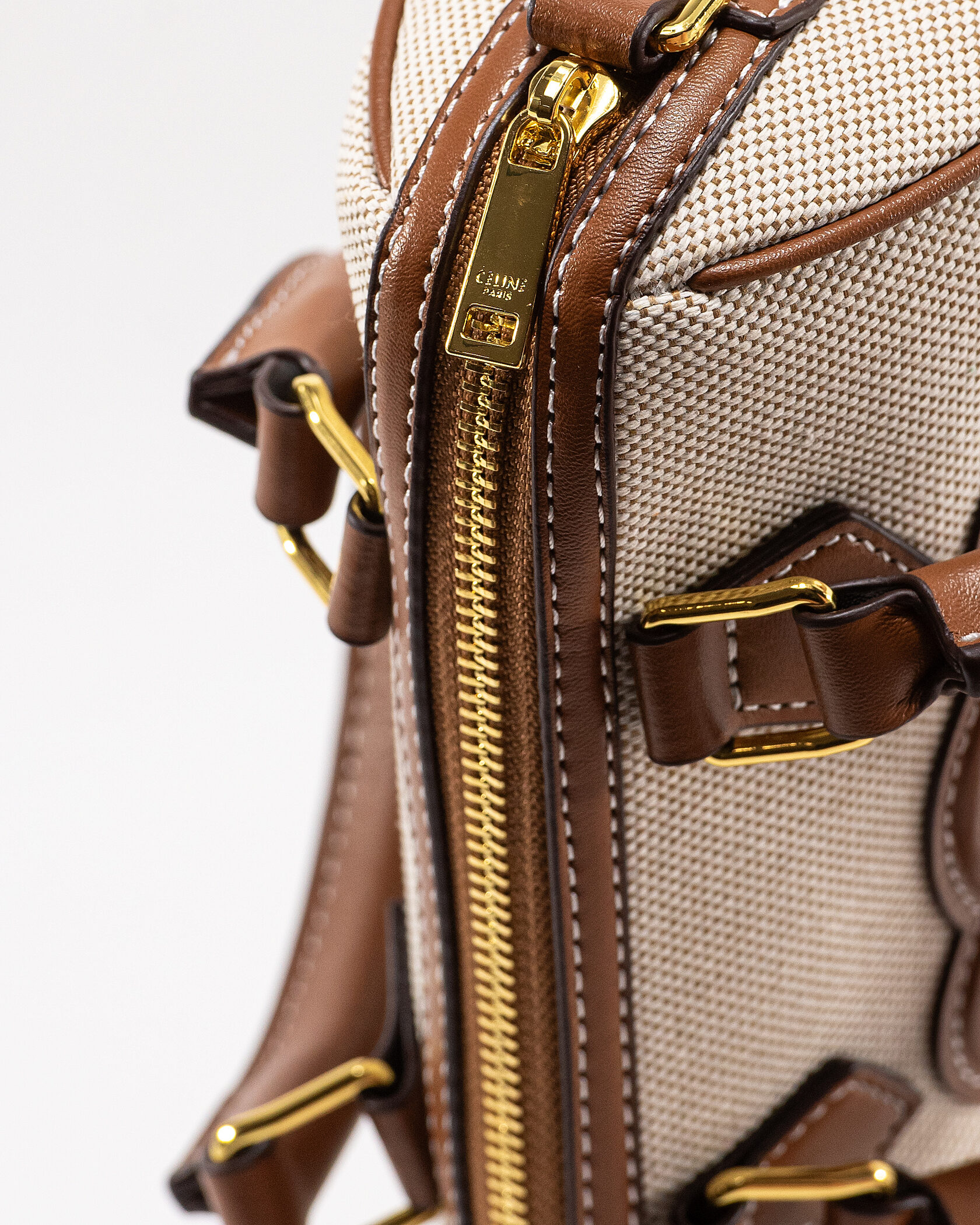 Celine Small Boston Cuir Triomphe in Textile and Calfskin - 10