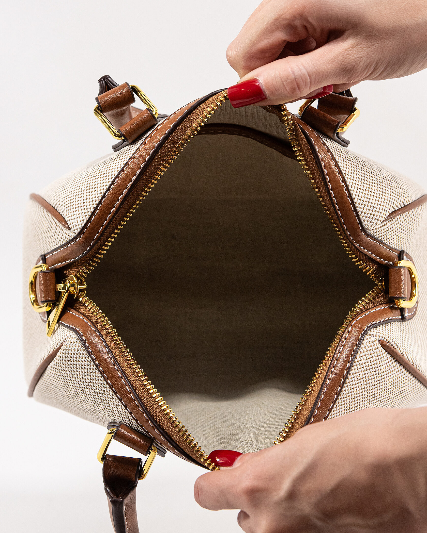 Celine Small Boston Cuir Triomphe in Textile and Calfskin - 14