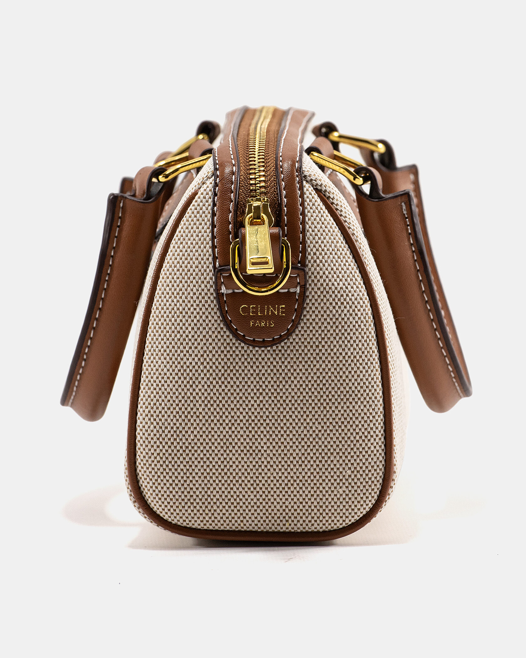 Celine Small Boston Cuir Triomphe in Textile and Calfskin - 6