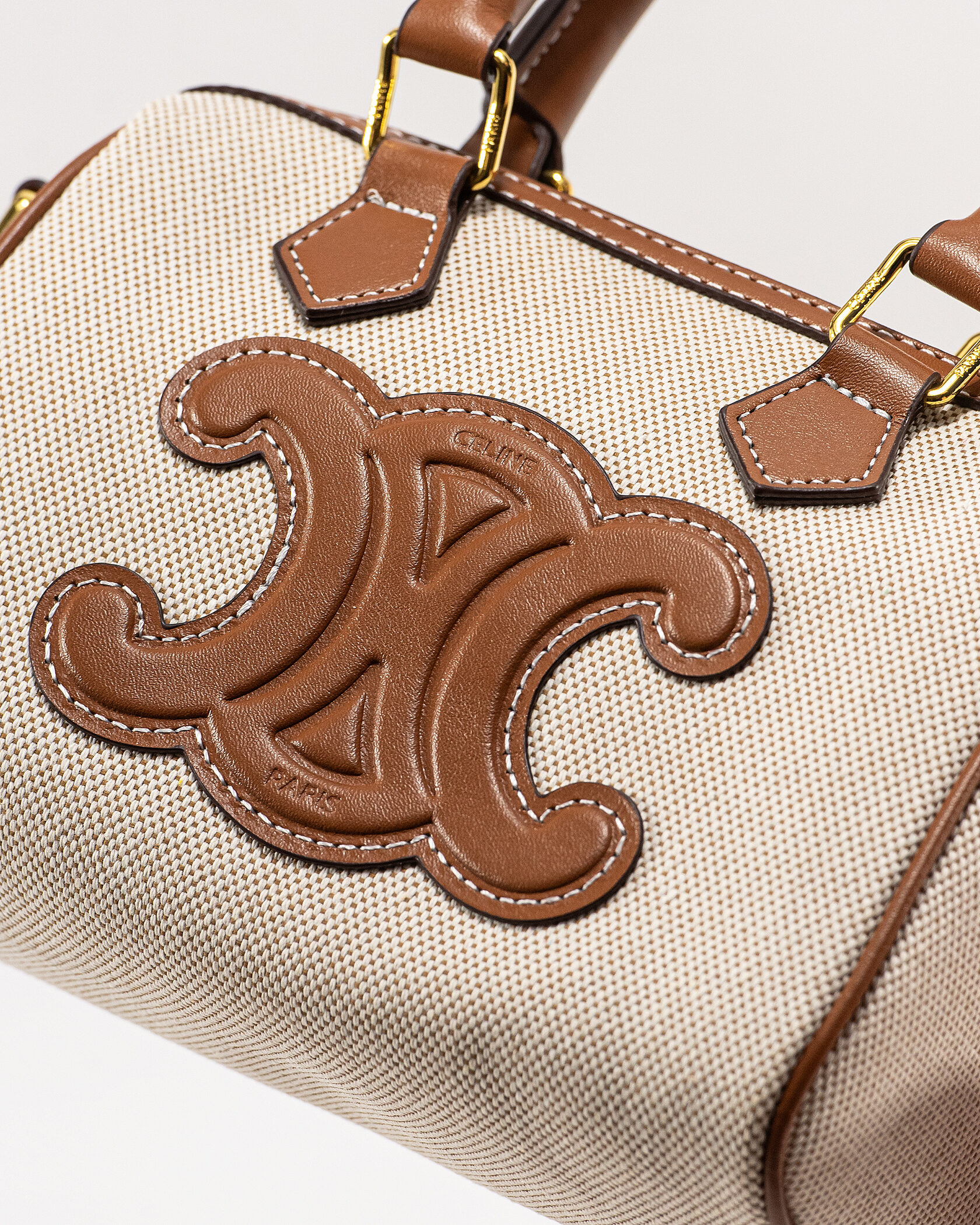 Celine Small Boston Cuir Triomphe in Textile and Calfskin - 7