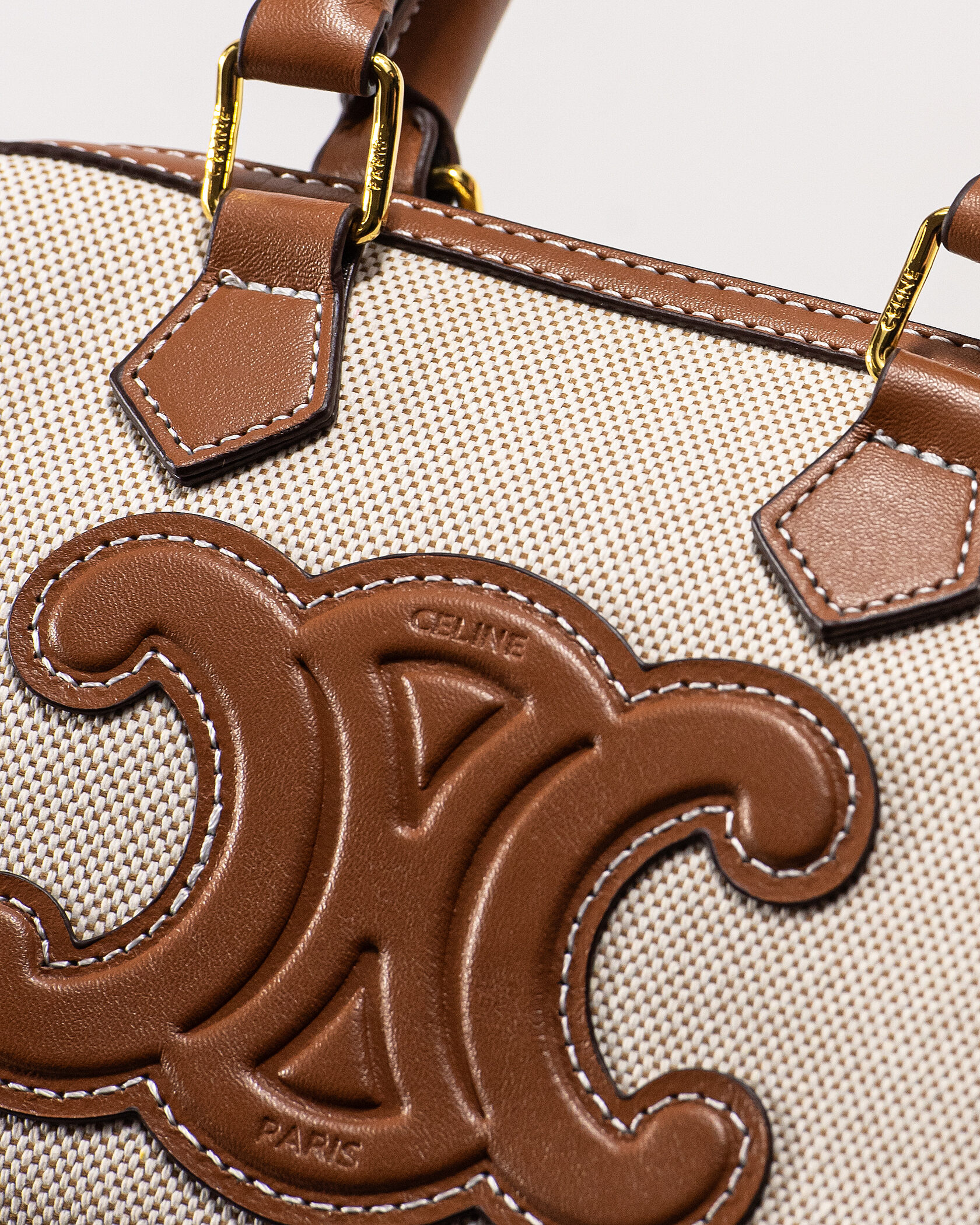 Celine Small Boston Cuir Triomphe in Textile and Calfskin - 8