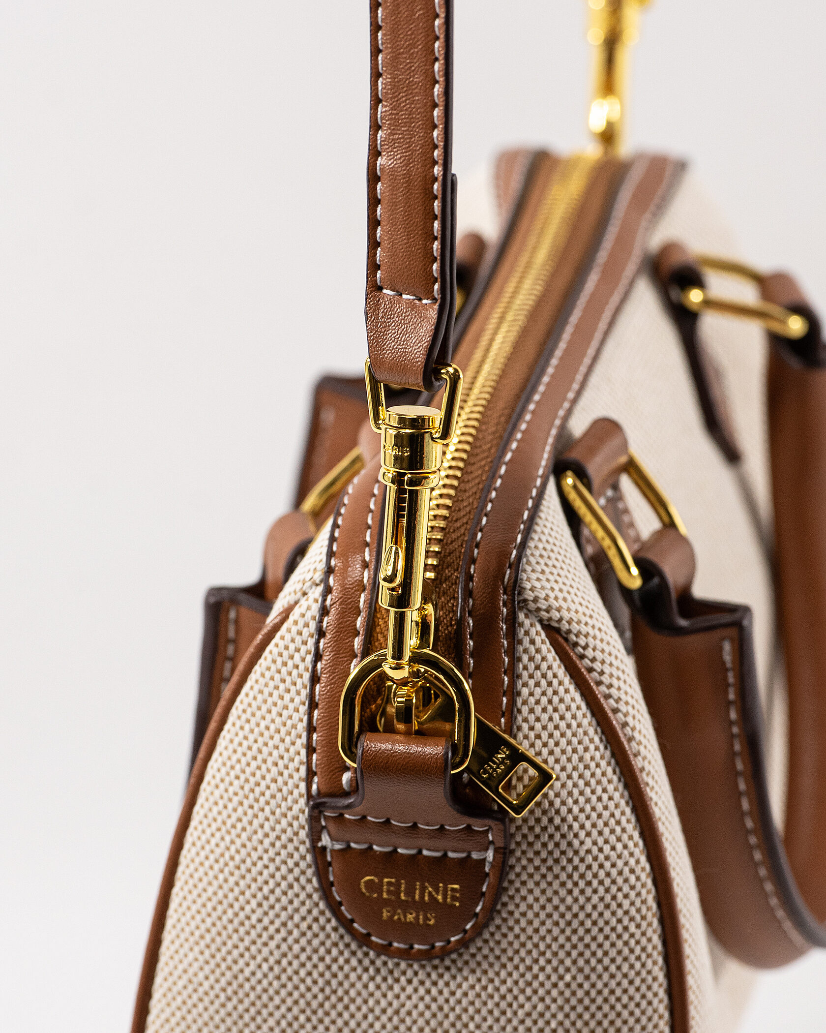 Celine Small Boston Cuir Triomphe in Textile and Calfskin - 9