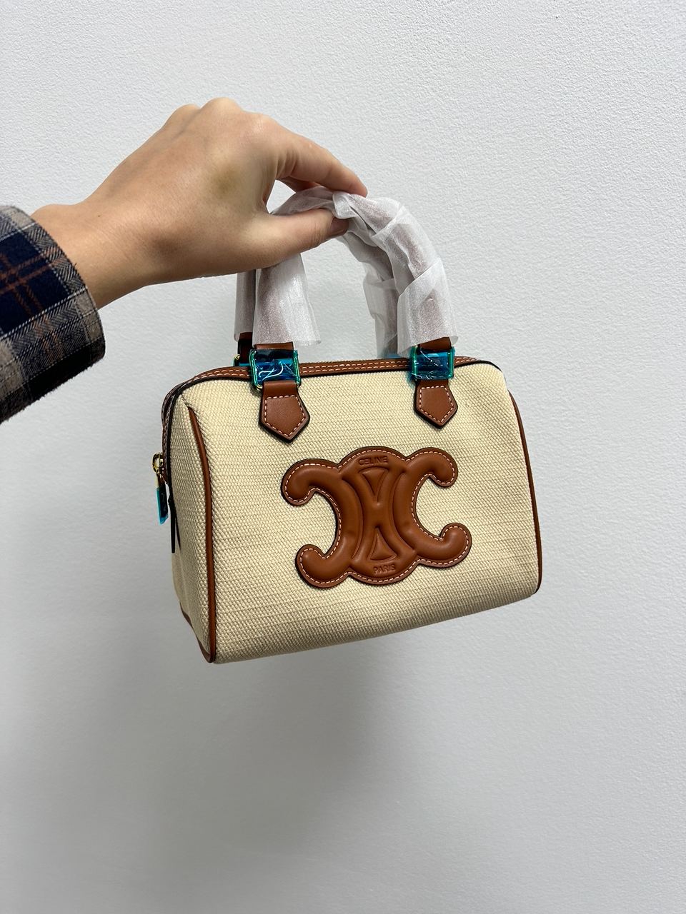 Celine Small Boston Cuir Triomphe in Textile and Calfskin - 13