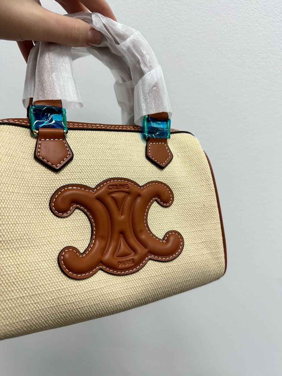 Celine Small Boston Cuir Triomphe in Textile and Calfskin - 14