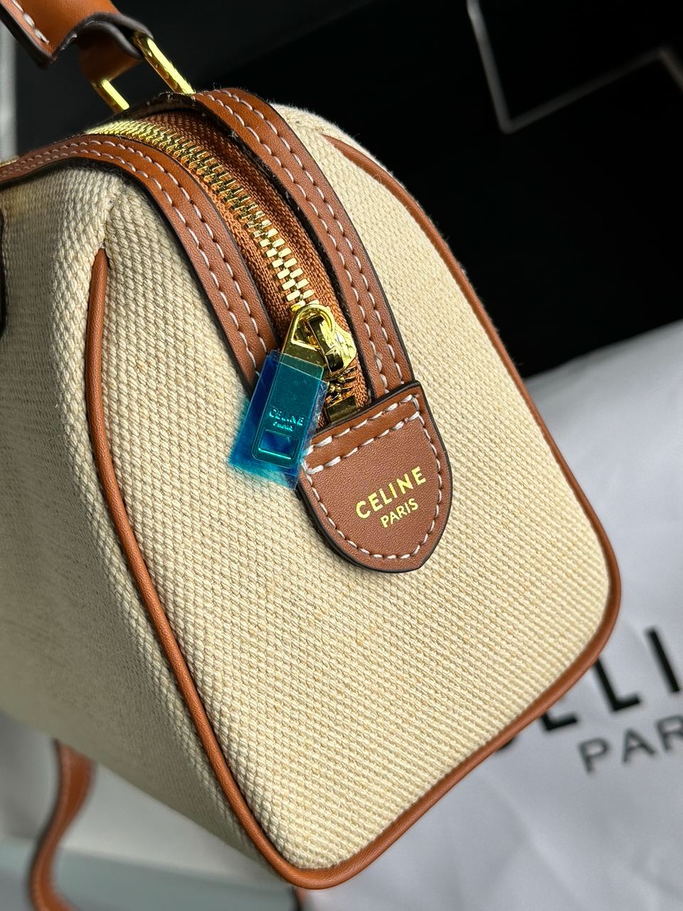 Celine Small Boston Cuir Triomphe in Textile and Calfskin - 20