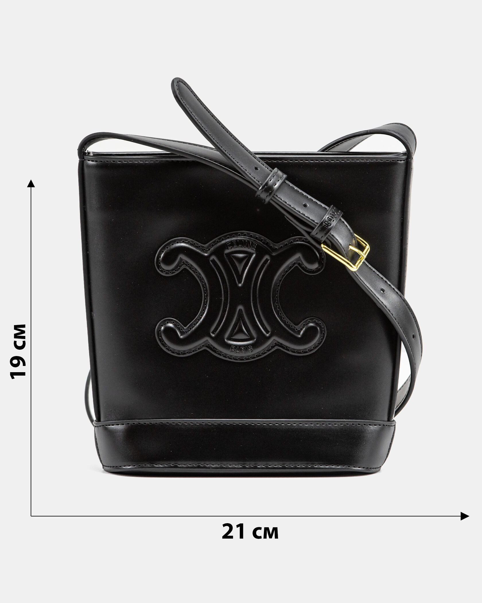 Celine Small Bucket Cuir Triomphe In Smooth Calfskin Tan Black - 3