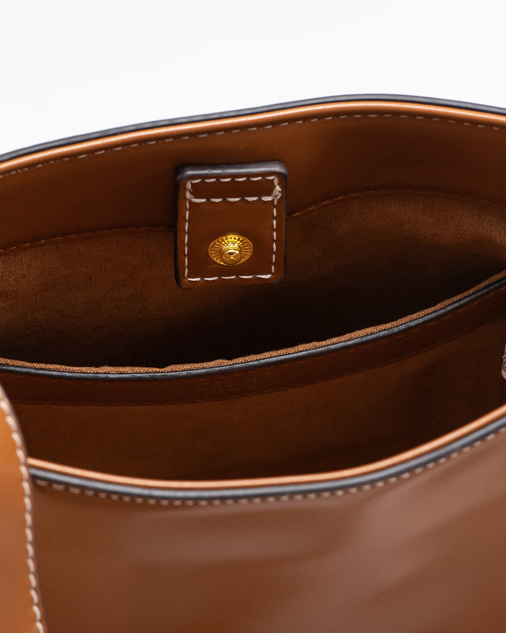 Celine Small Bucket Cuir Triomphe In Smooth Calfskin Tan Brown - 15