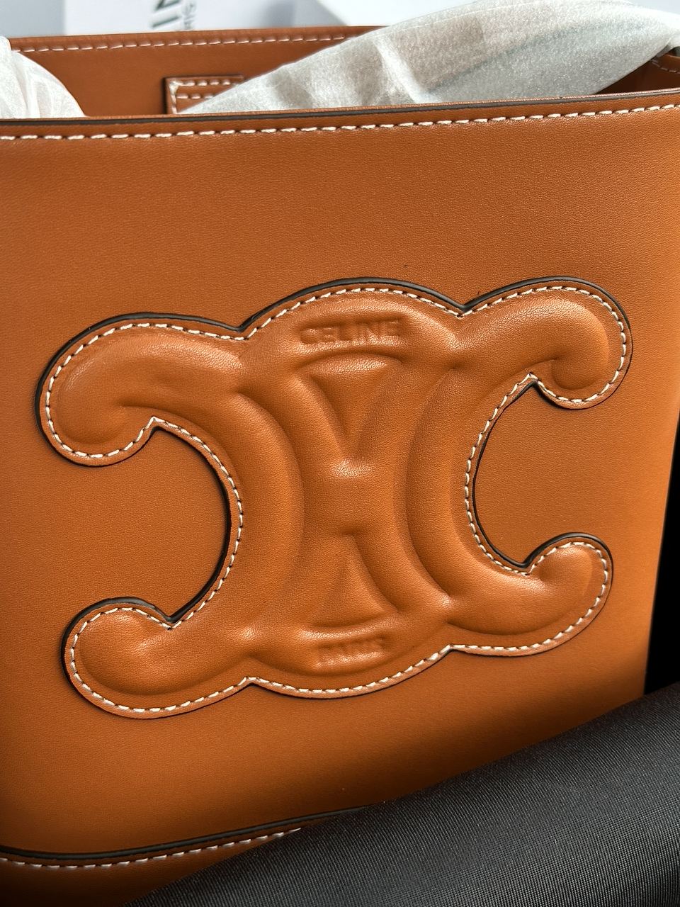 Celine Small Bucket Cuir Triomphe In Smooth Calfskin Tan Brown - 13