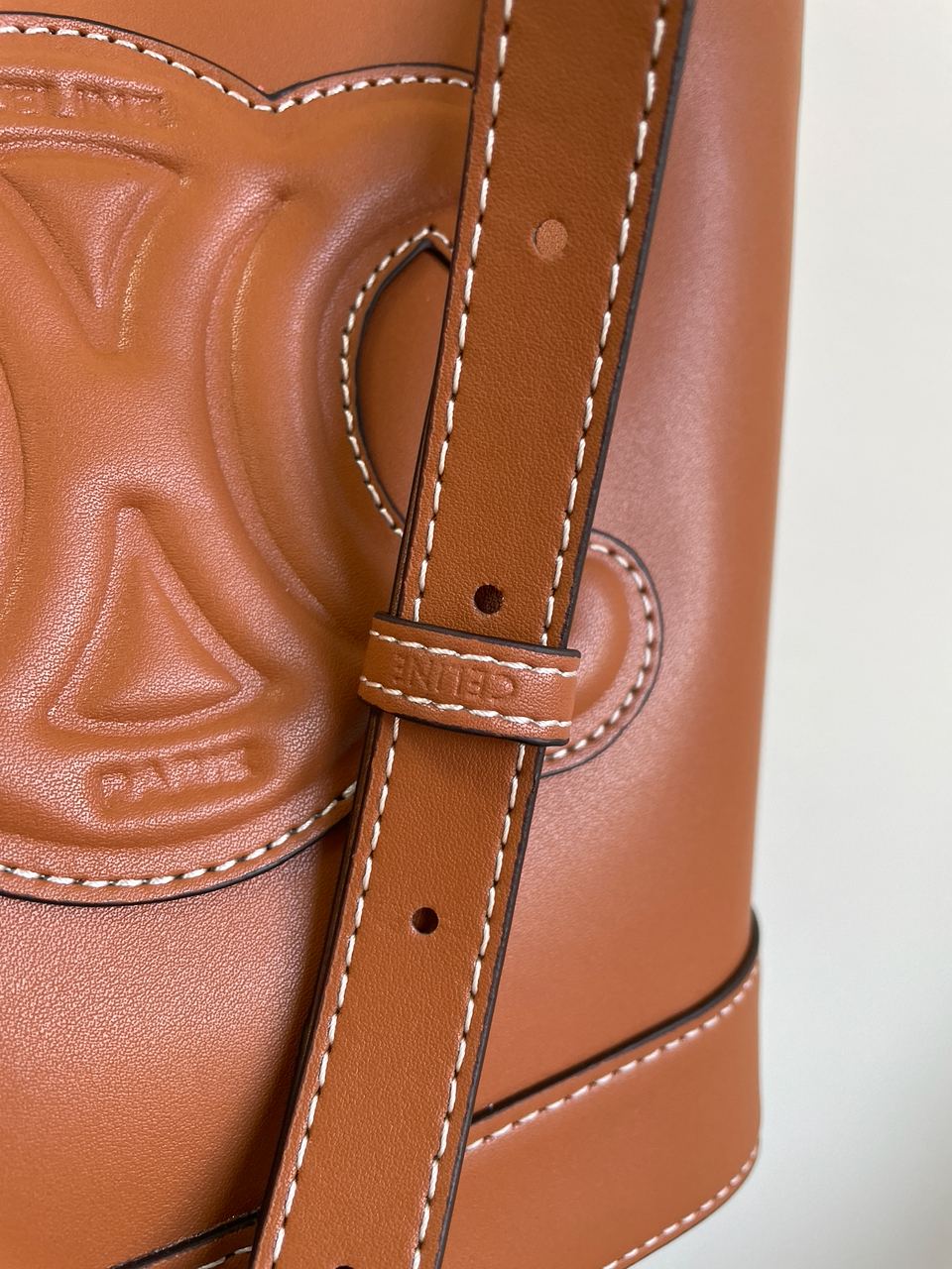 Celine Small Bucket Cuir Triomphe In Smooth Calfskin Tan Brown - 15