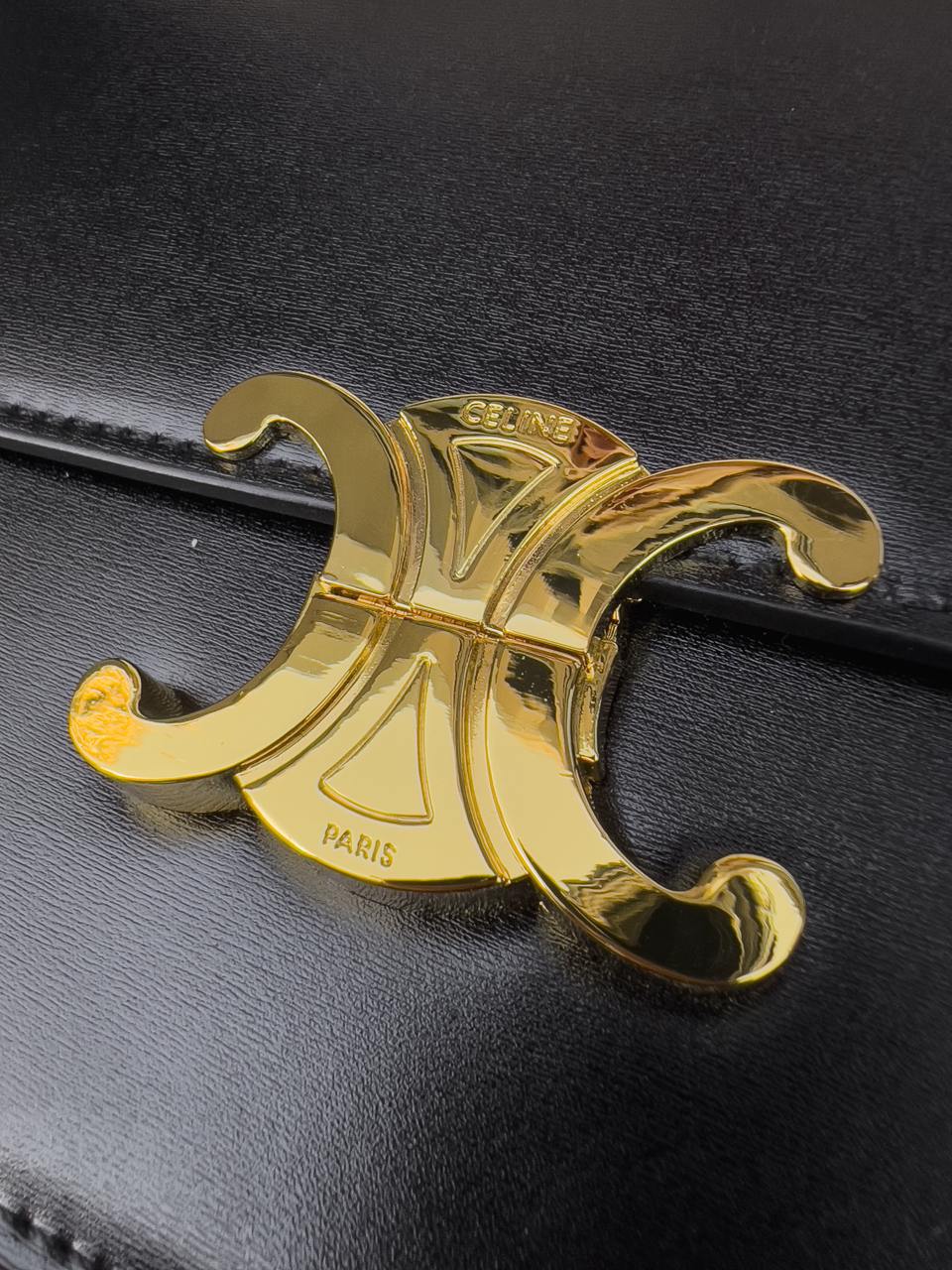 Celine Teen Triomphe Bag Black in Shiny Calfskin - 14