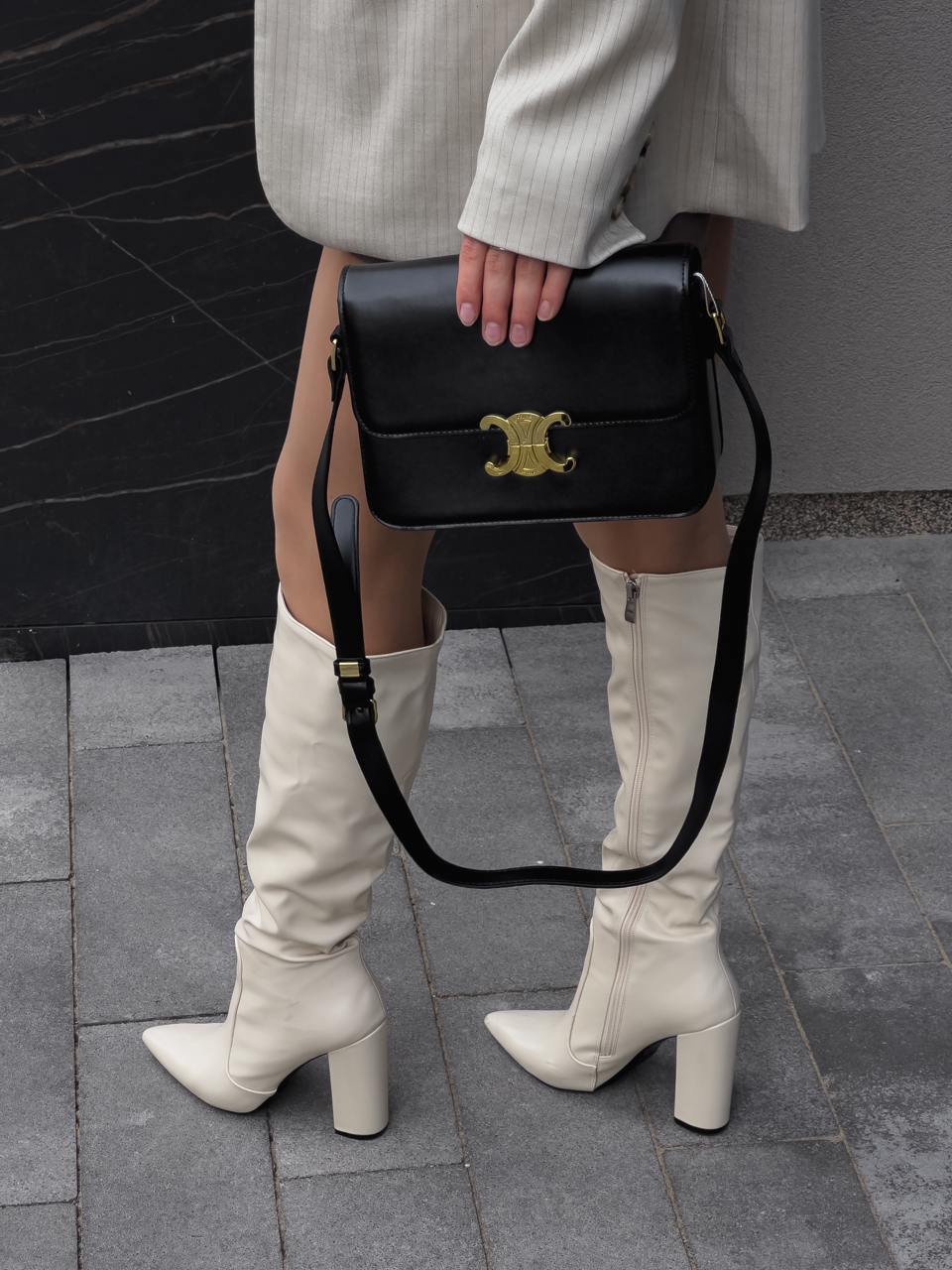 Celine Teen Triomphe Bag Black in Shiny Calfskin - 6