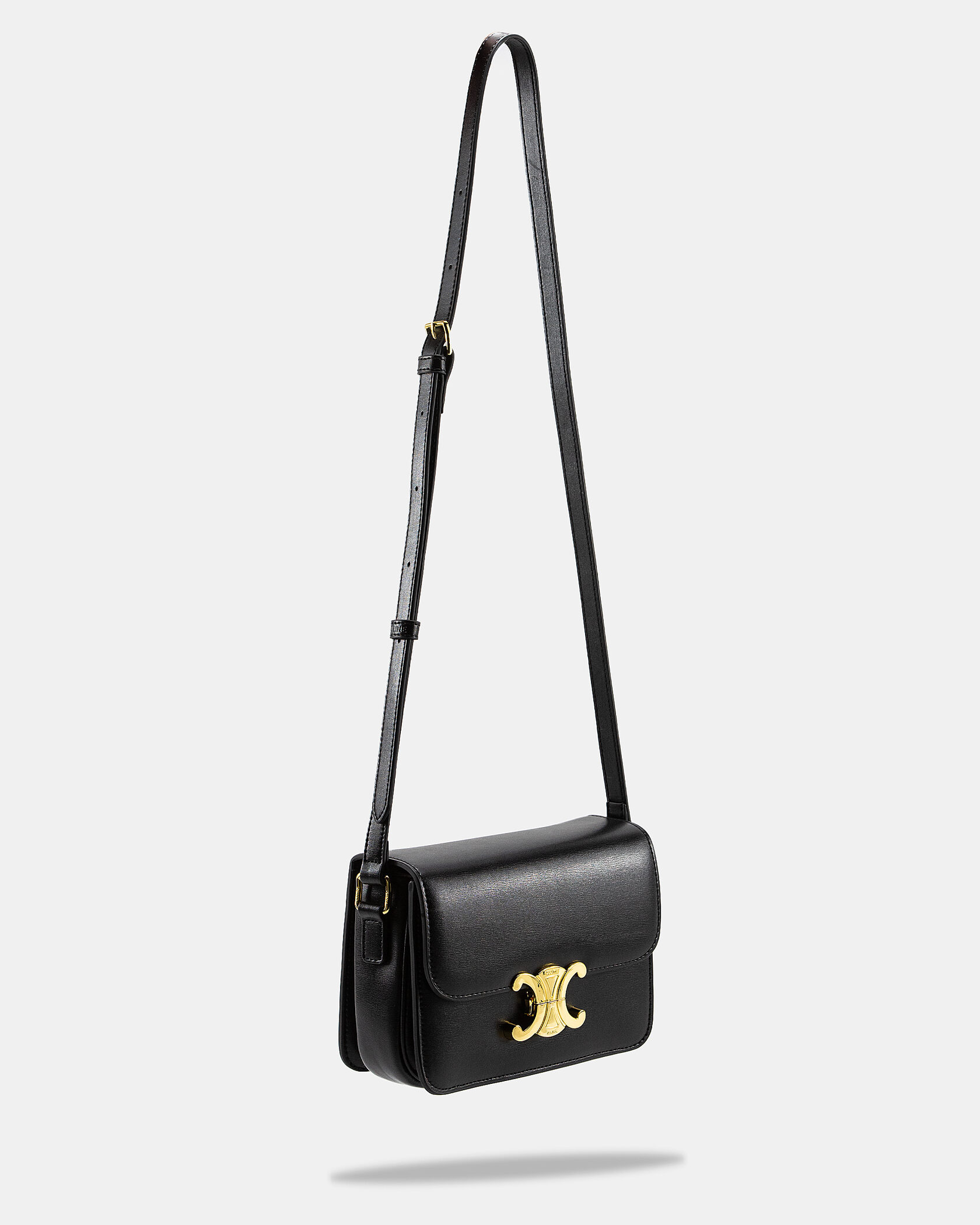 Celine Teen Triomphe Bag Black in Shiny Calfskin - 5