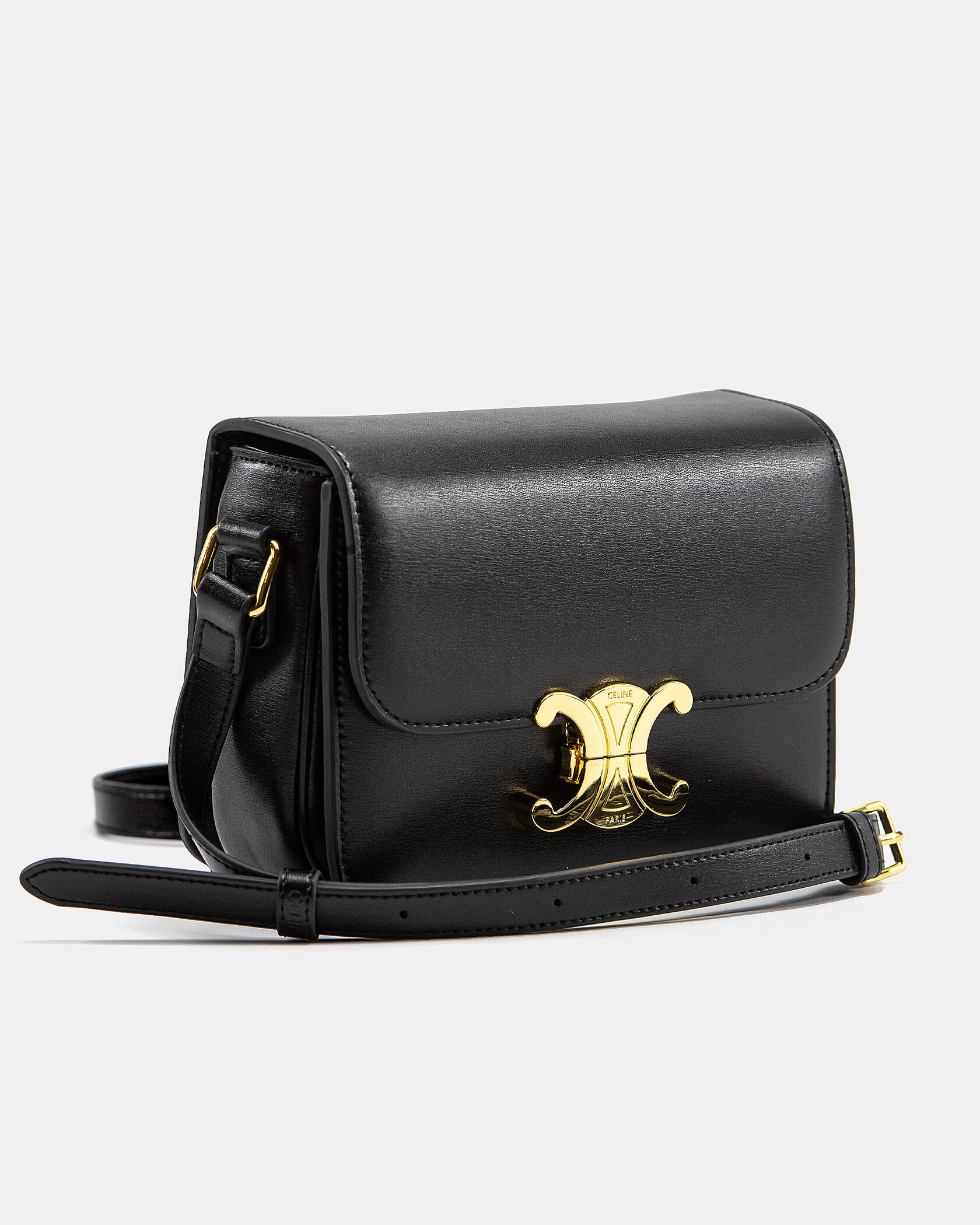 Celine Teen Triomphe Bag Black in Shiny Calfskin - 7