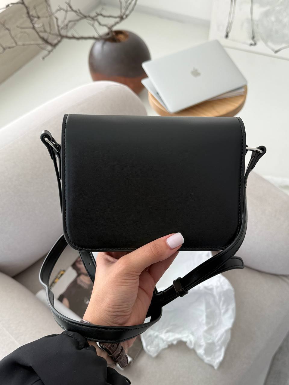 Celine Teen Triomphe Bag Black in Shiny Calfskin - 10