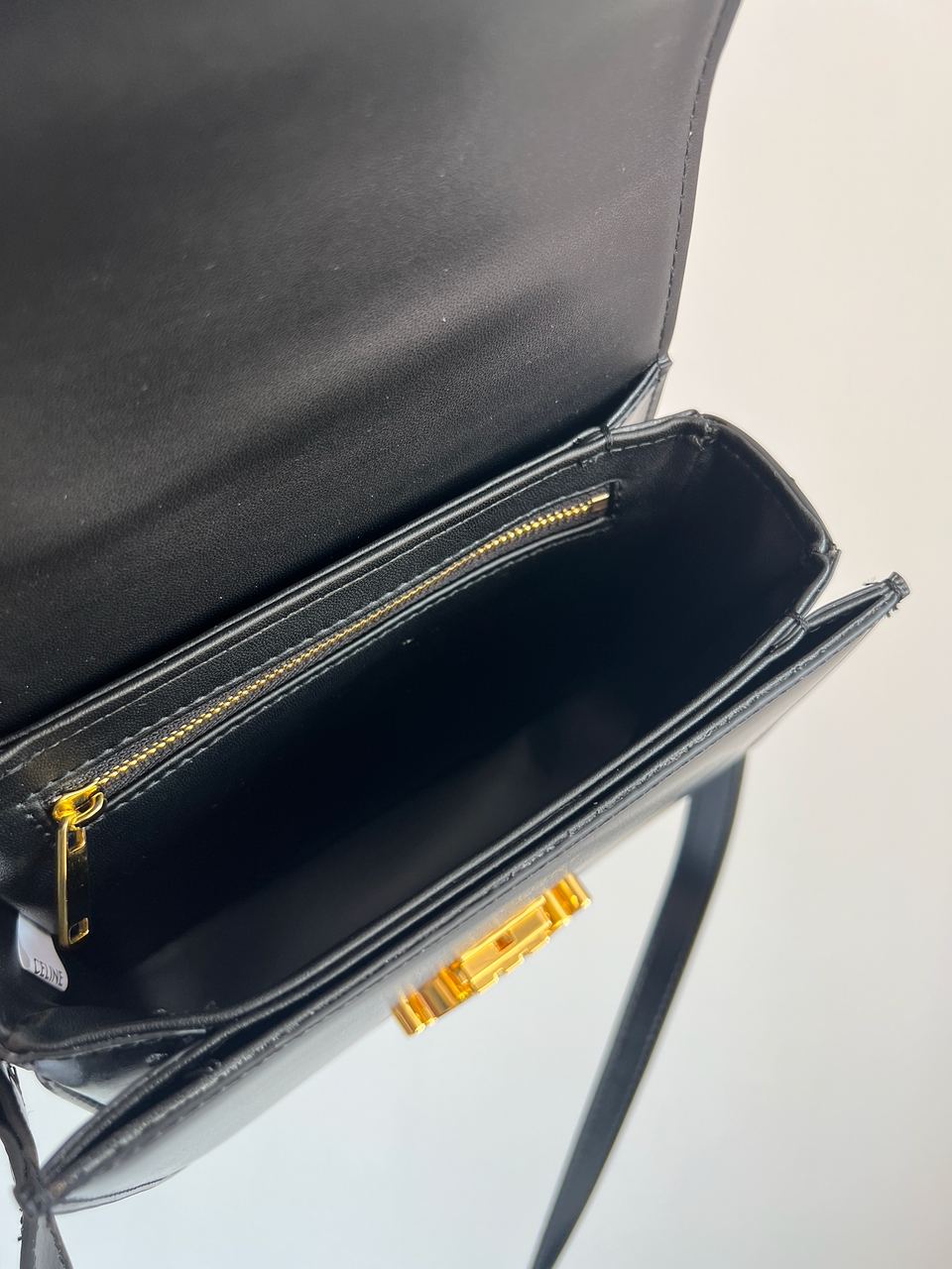 Celine Teen Triomphe Bag Black in Shiny Calfskin - 10