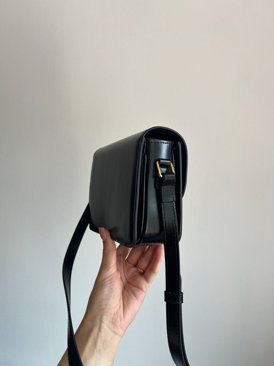 Celine Teen Triomphe Bag Black in Shiny Calfskin - 3