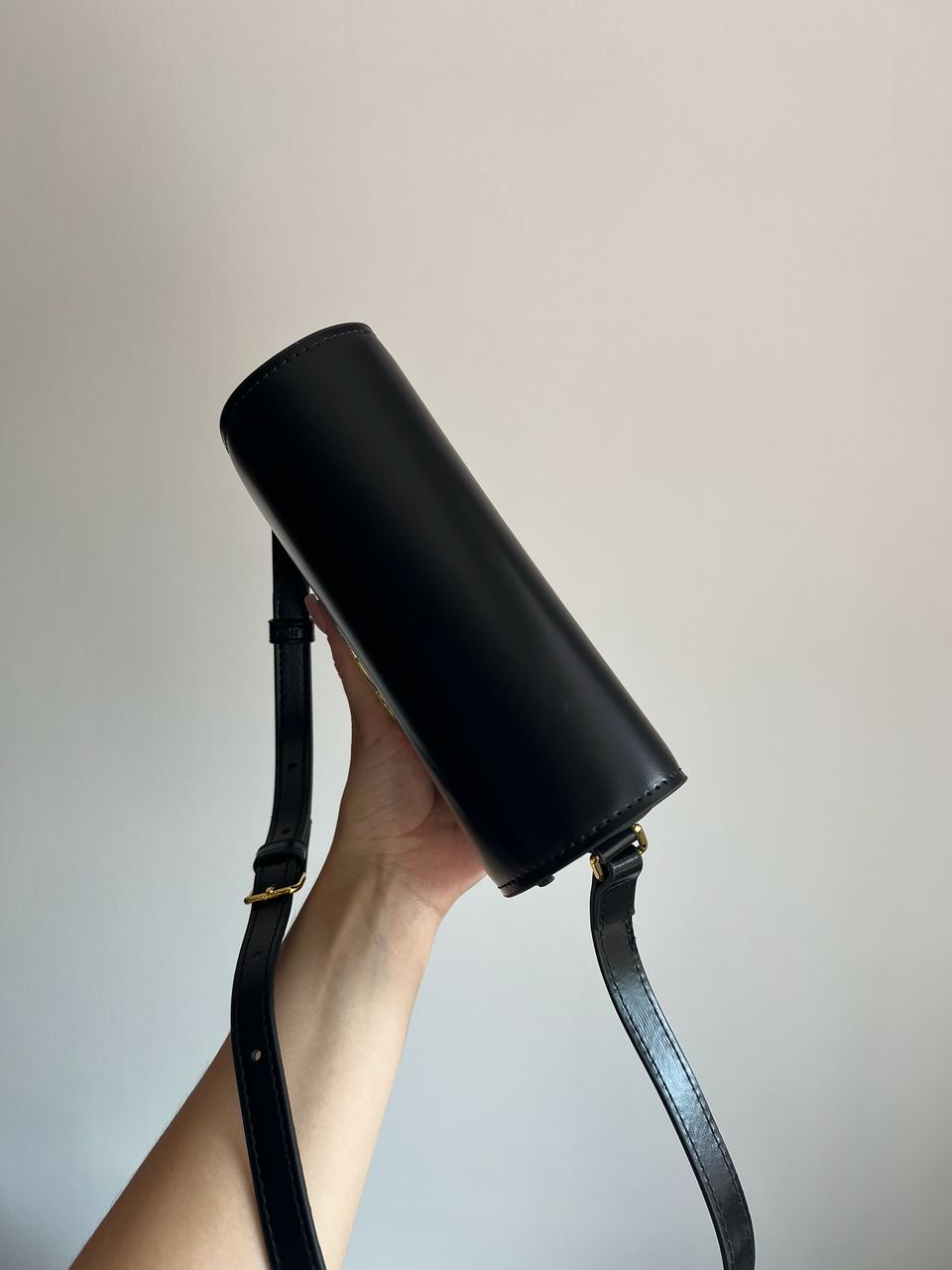 Celine Teen Triomphe Bag Black in Shiny Calfskin - 4