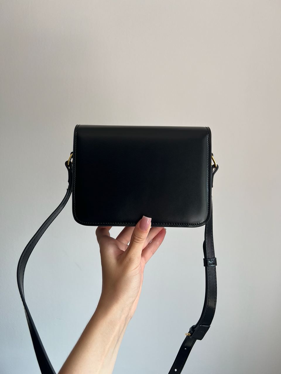 Celine Teen Triomphe Bag Black in Shiny Calfskin - 5