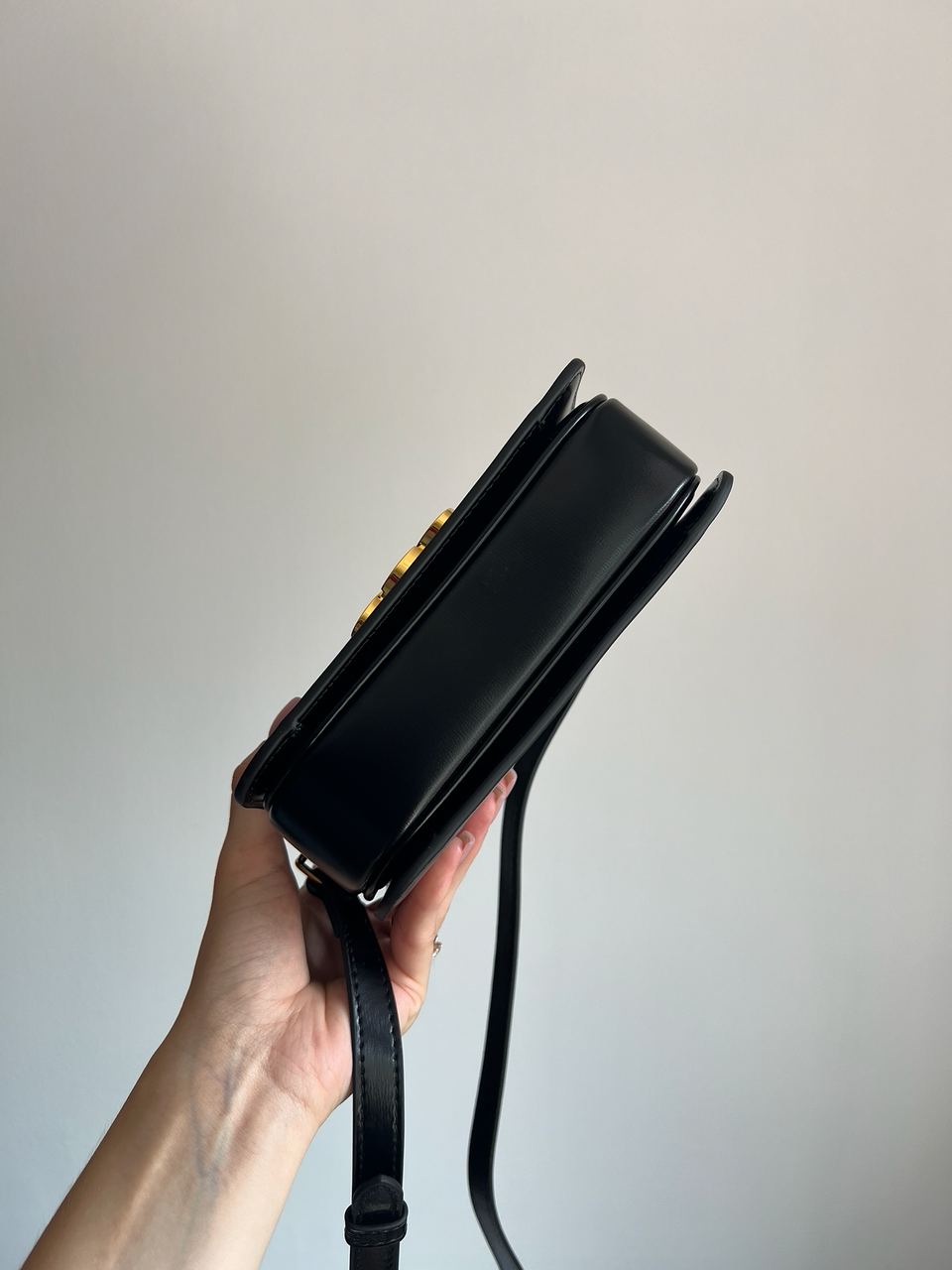 Celine Teen Triomphe Bag Black in Shiny Calfskin - 6