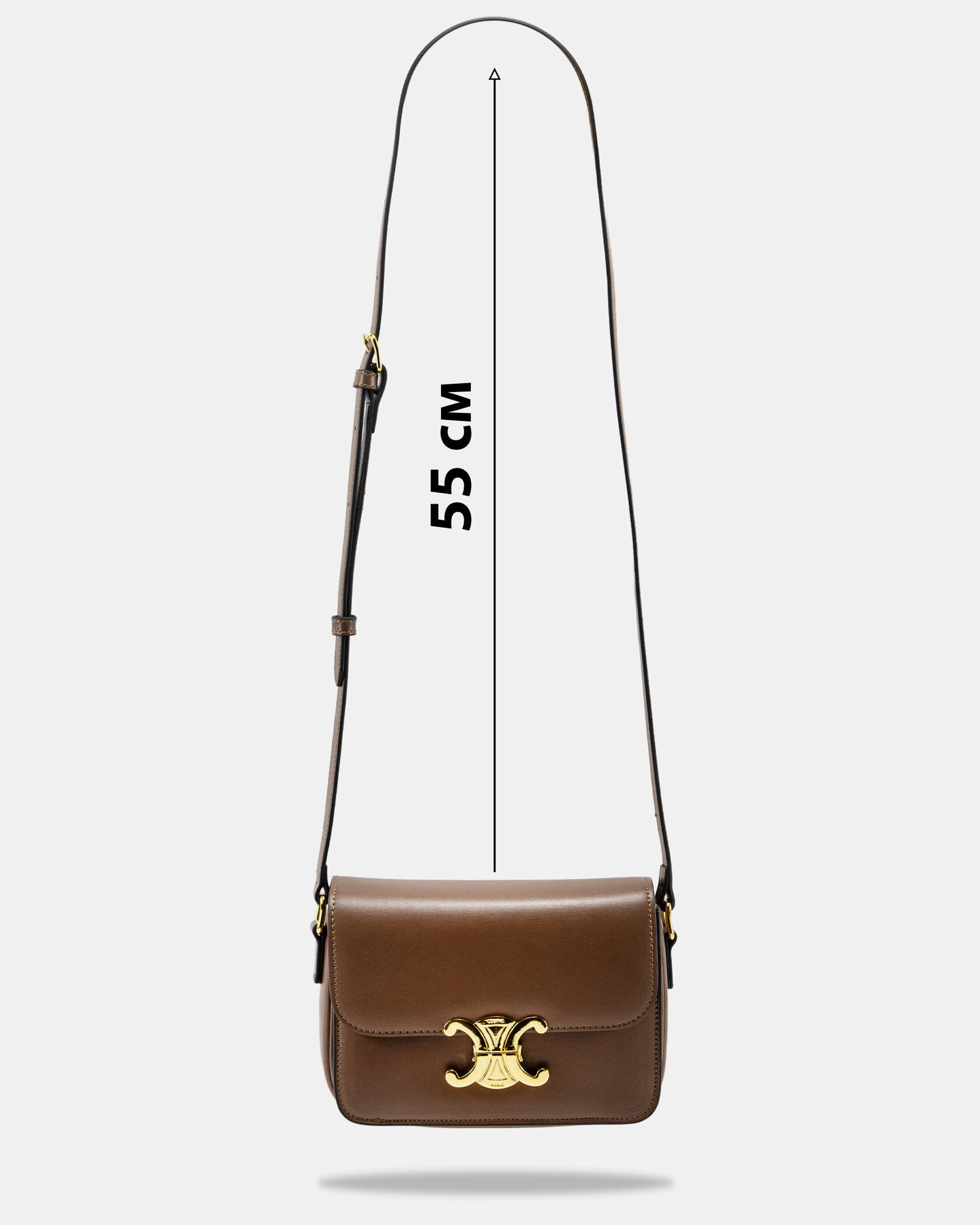 Celine Teen Triomphe Bag Brown in Shiny Calfskin - 4