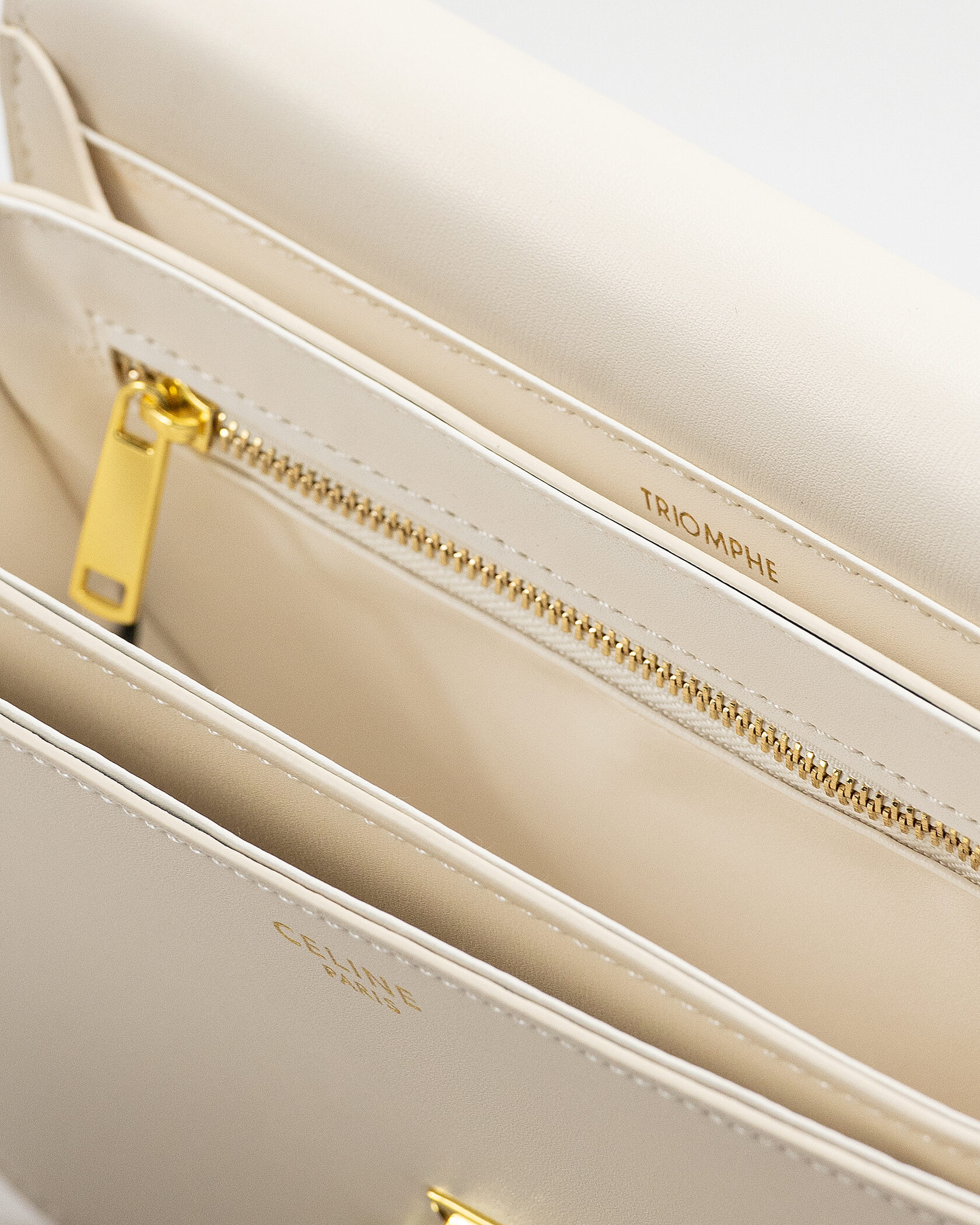 Celine Teen Triomphe Bag in Shiny Calfskin Milk - 15