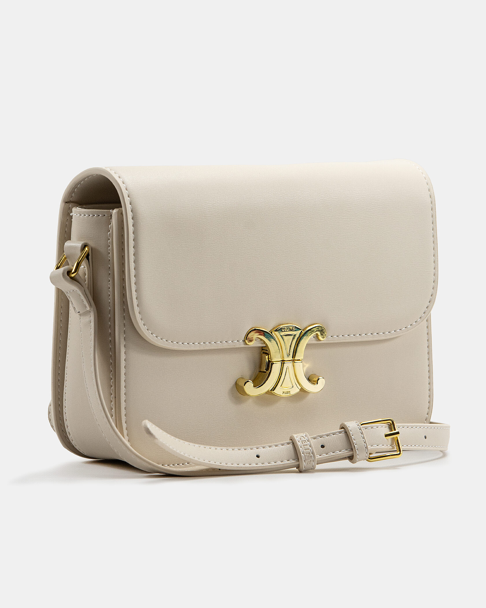 Celine Teen Triomphe Bag in Shiny Calfskin Milk - 5