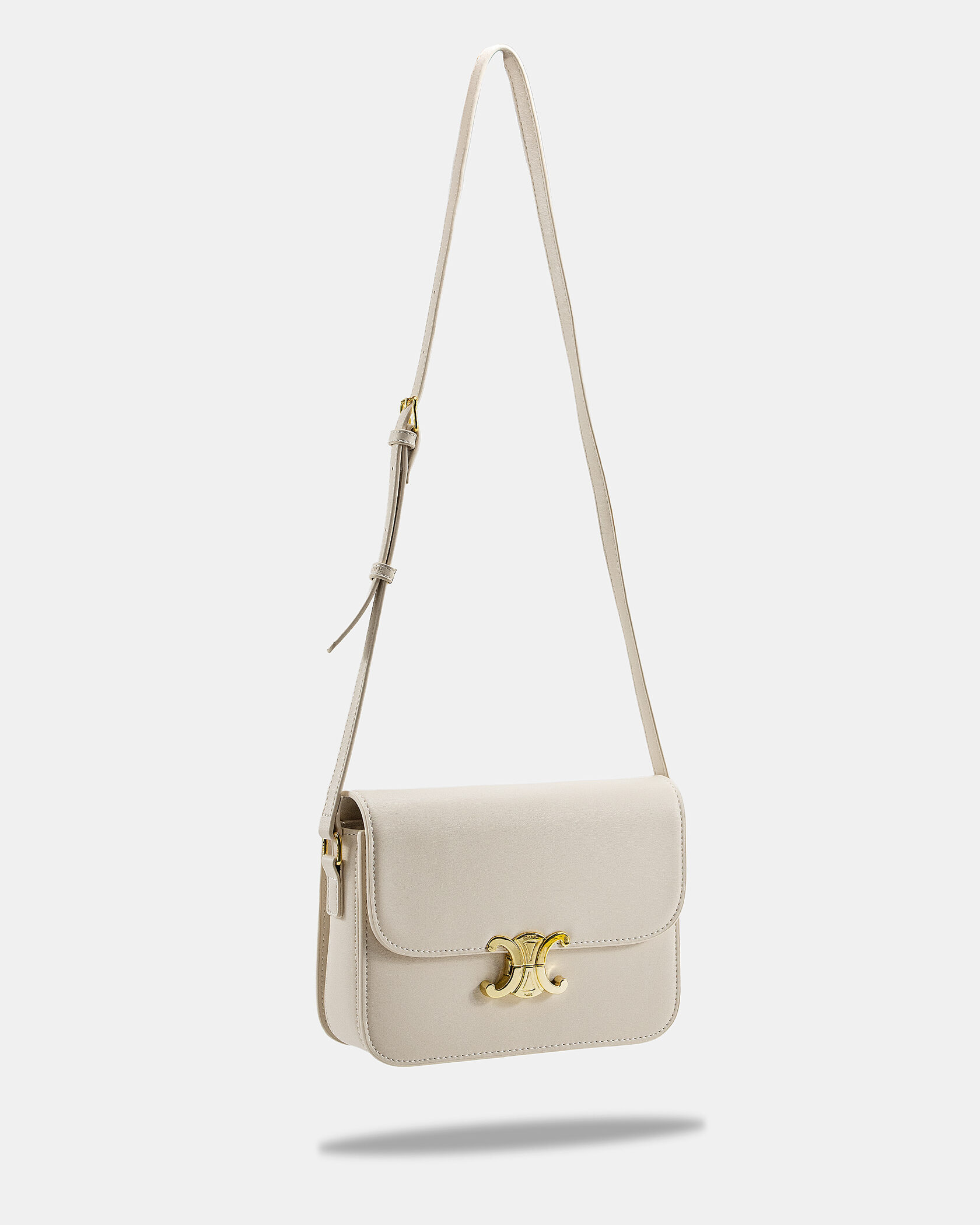 Celine Teen Triomphe Bag in Shiny Calfskin Milk - 6