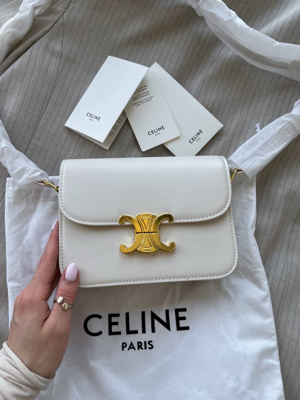 Celine Teen Triomphe Bag in Shiny Calfskin - 4