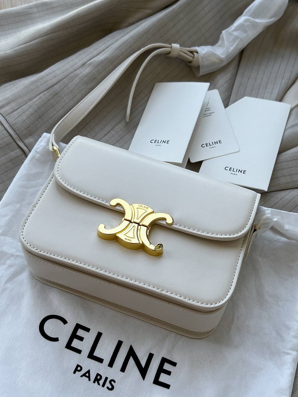 Celine Teen Triomphe Bag in Shiny Calfskin - 6