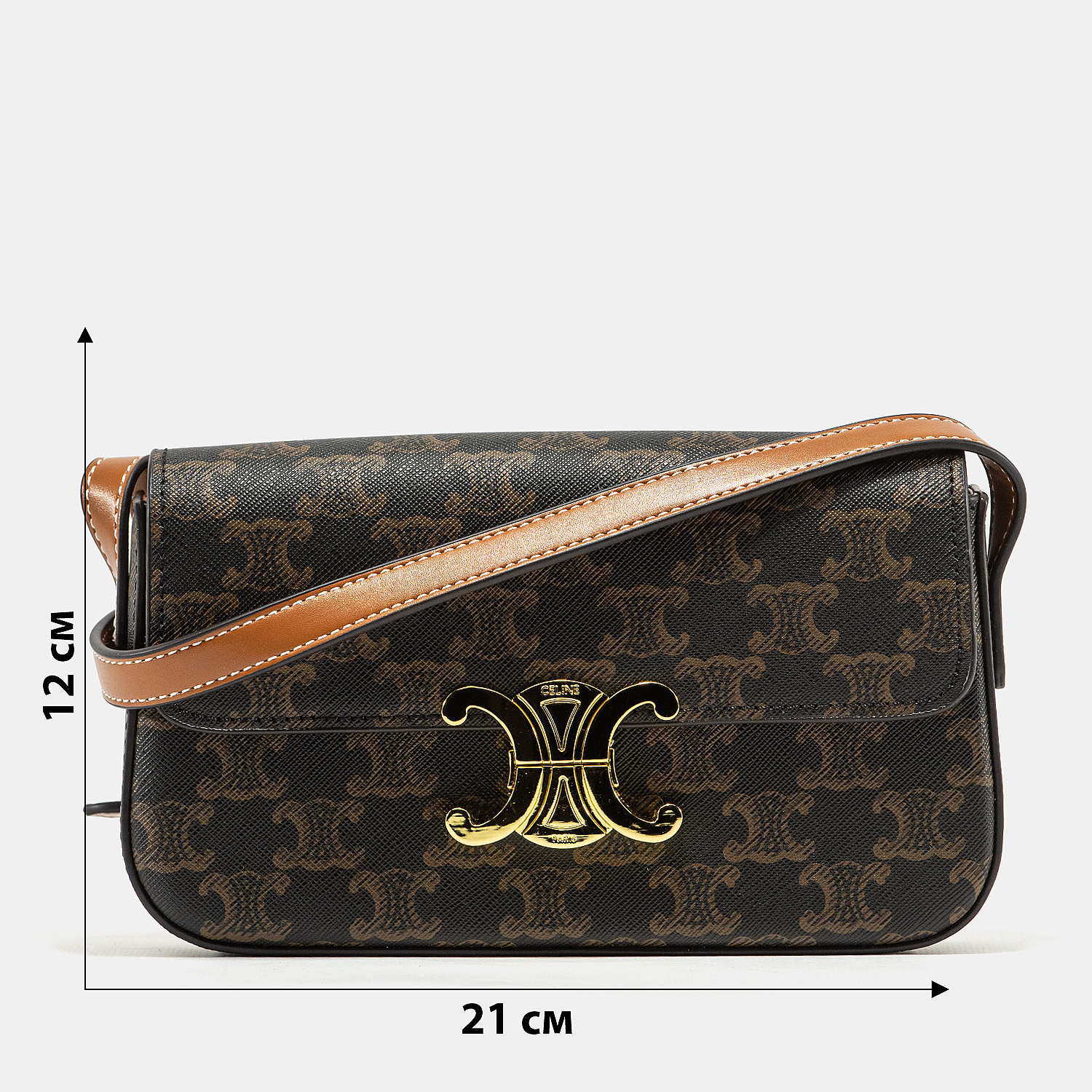 Celine Teen Triomphe Bag in Triomphe Canvas Brown/Tan - 3