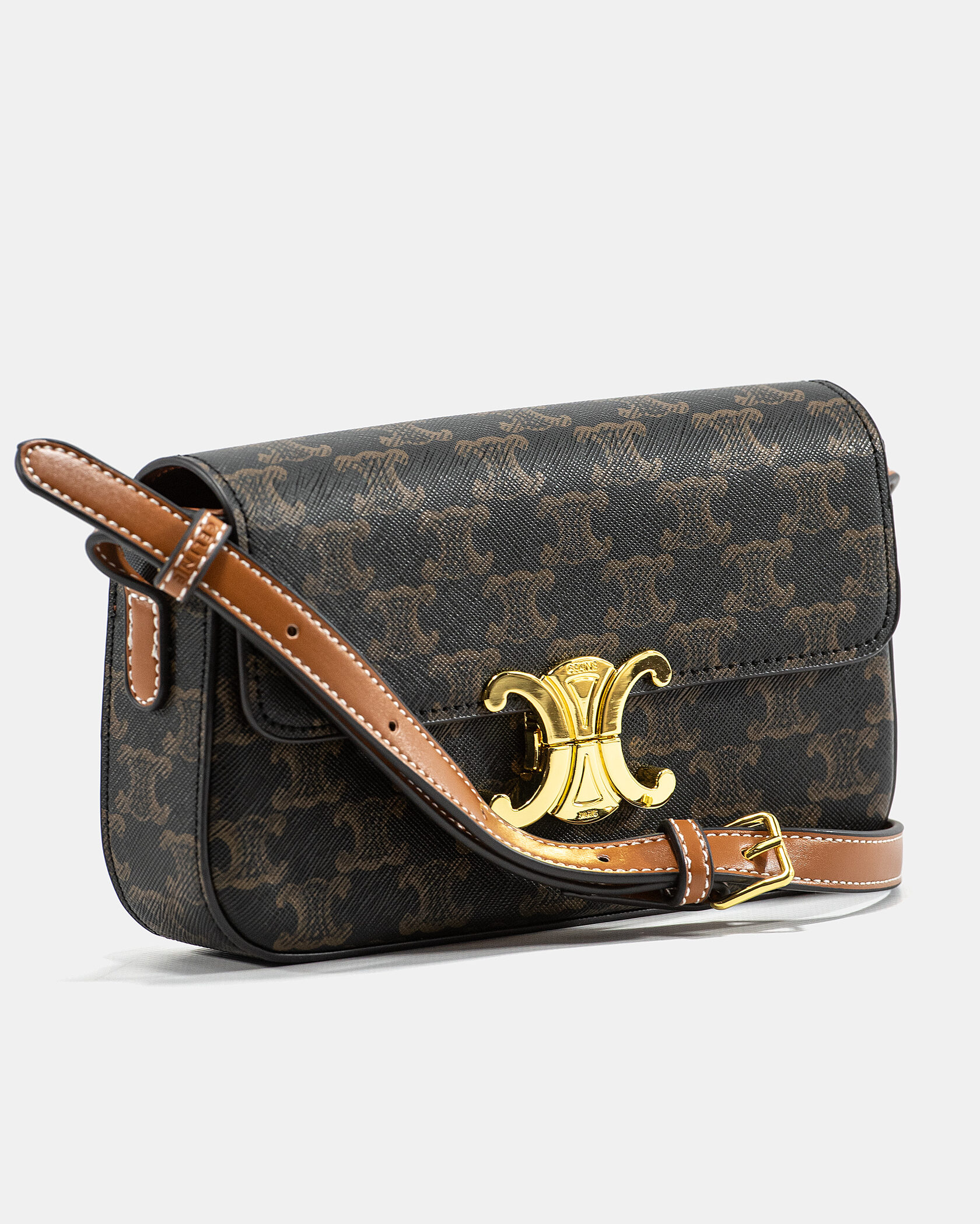 Celine Teen Triomphe Bag in Triomphe Canvas Brown/Tan - 5