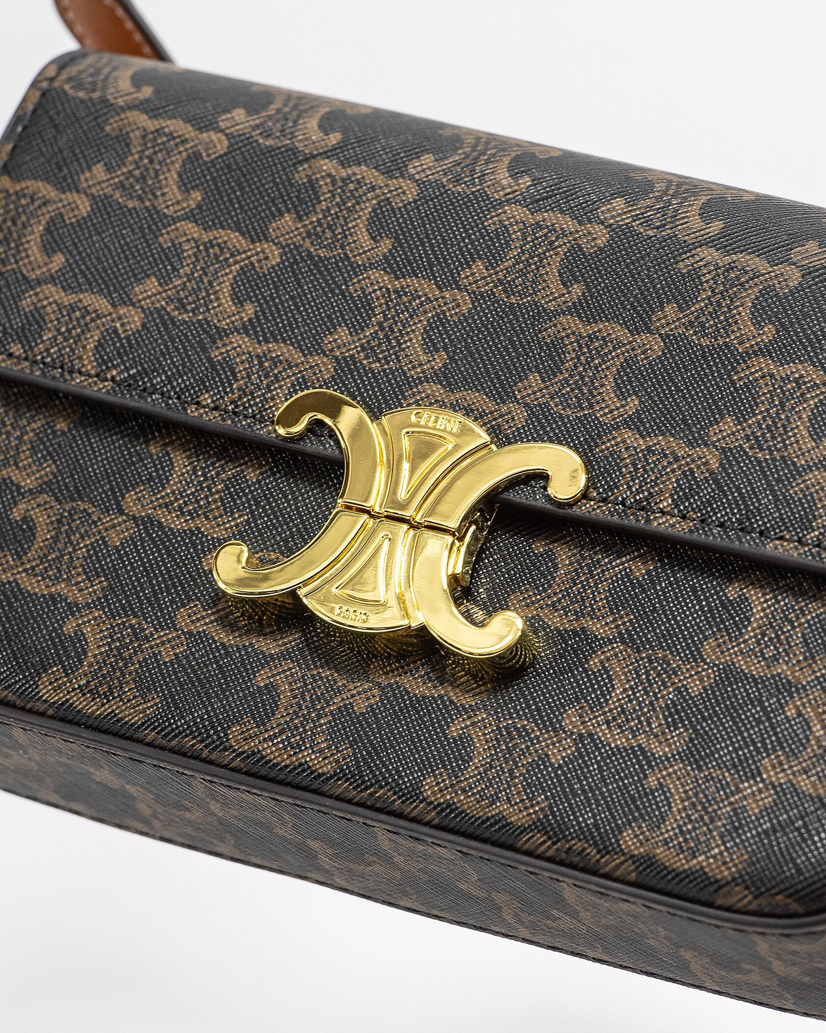 Celine Teen Triomphe Bag in Triomphe Canvas Brown/Tan - 7
