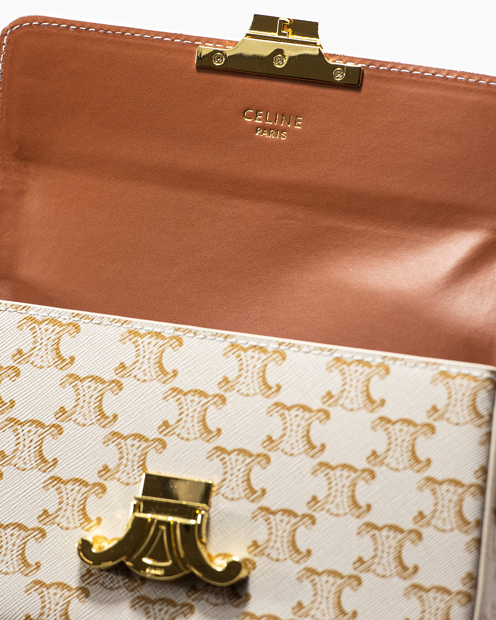 Celine Teen Triomphe Bag in Triomphe Canvas Natural/Tan - 14