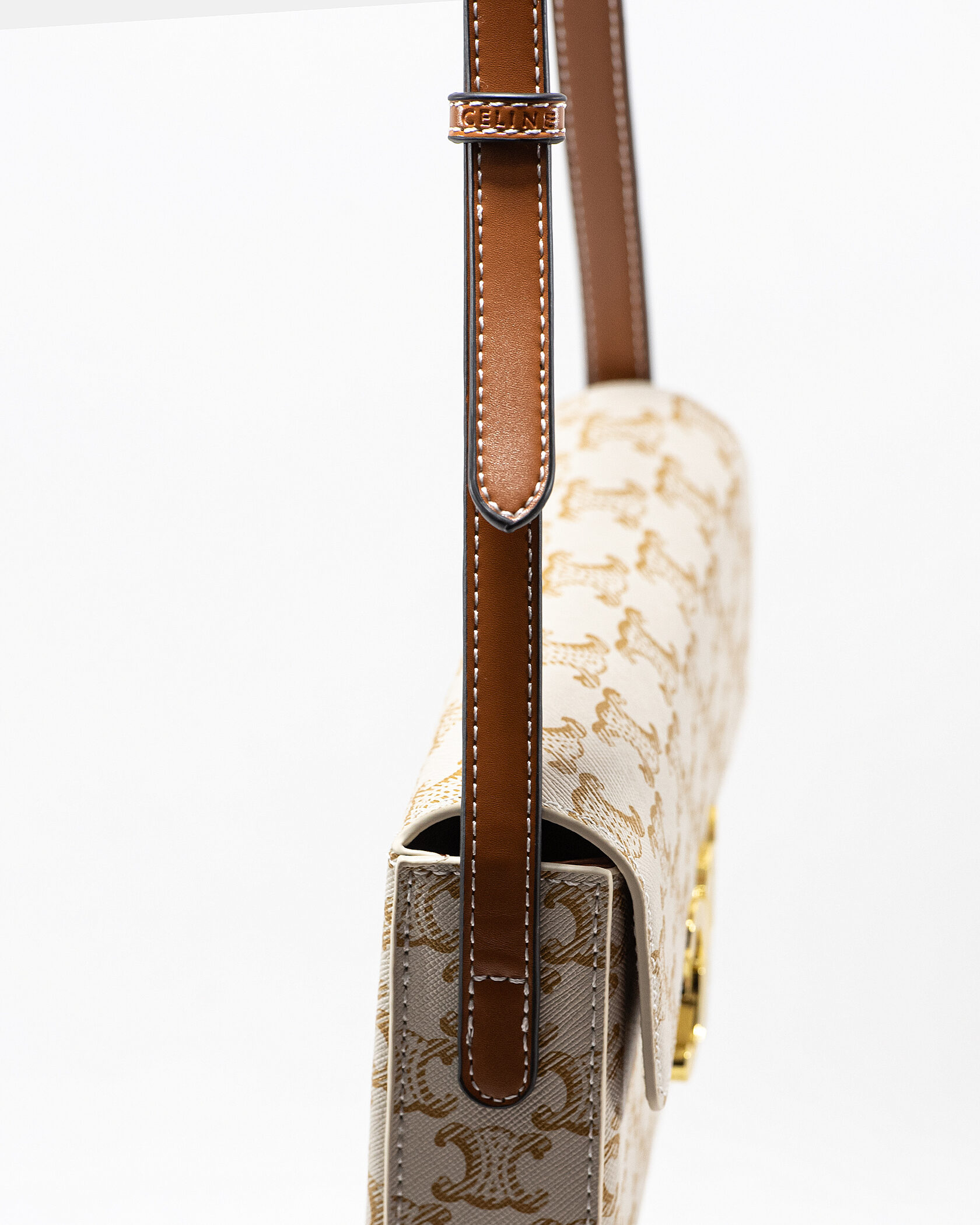 Celine Teen Triomphe Bag in Triomphe Canvas Natural/Tan - 9