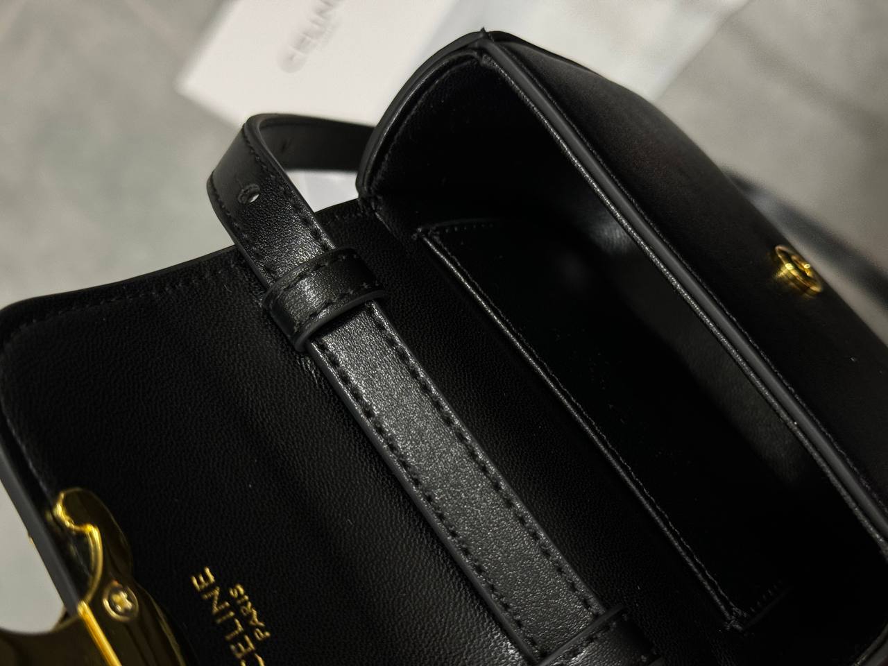 Celine Triomphe Mini Claude Shoulder Bag Black - 6