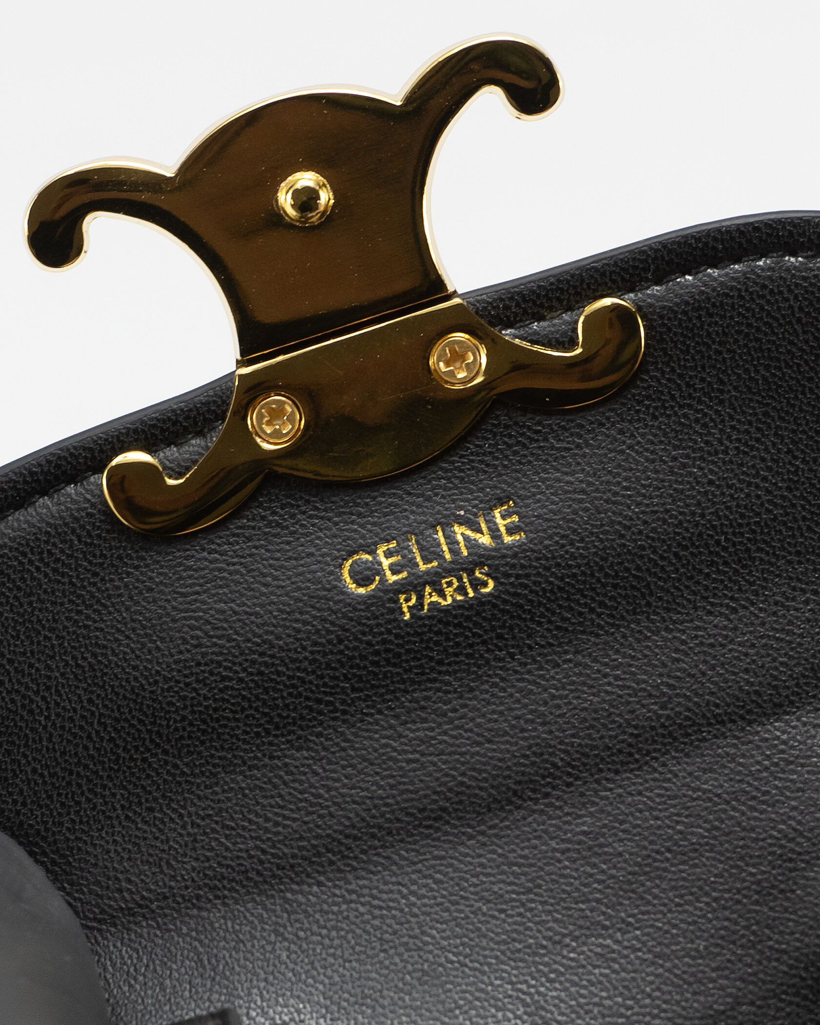Celine Triomphe Mini Claude Shoulder Bag Black - 12