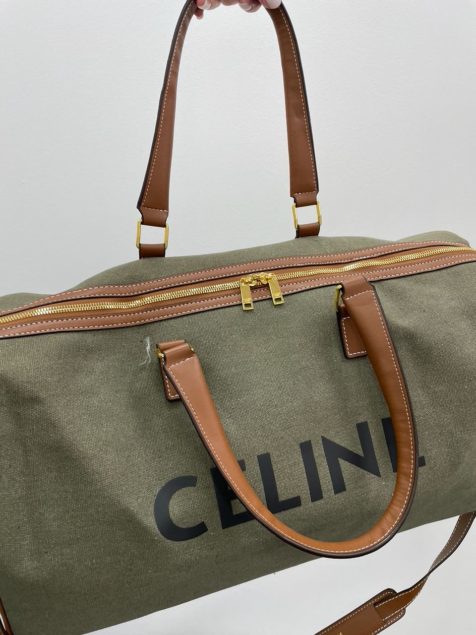 Celine Women Large Voyage Bag in Textile with Celine Print and Calfskin - 11