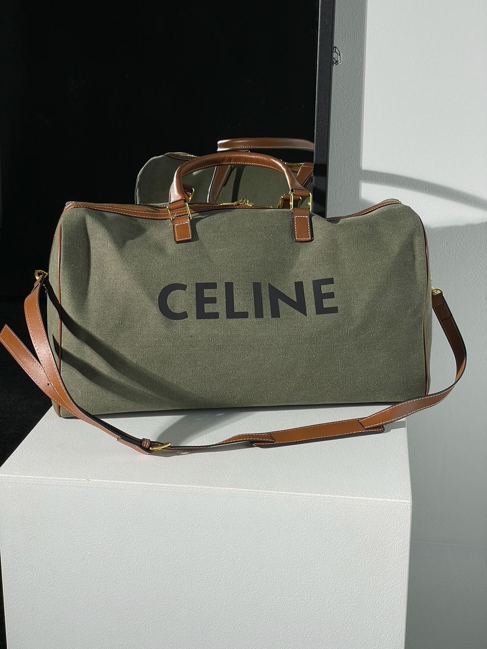 Celine Women Large Voyage Bag in Textile with Celine Print and Calfskin - 4