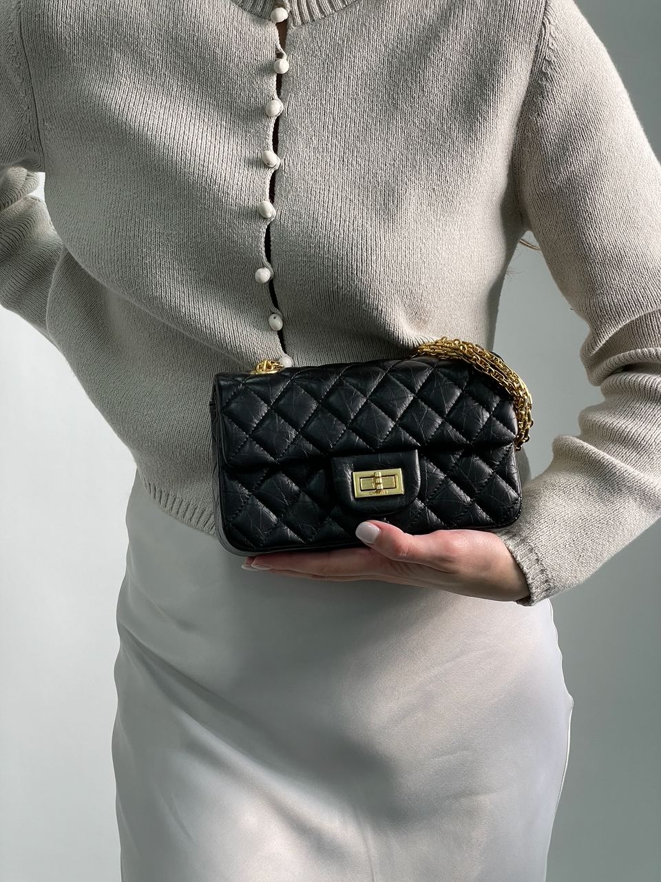 Chanel 1.55 Reissue Double Flap Leather Bag Black/Gold - 4